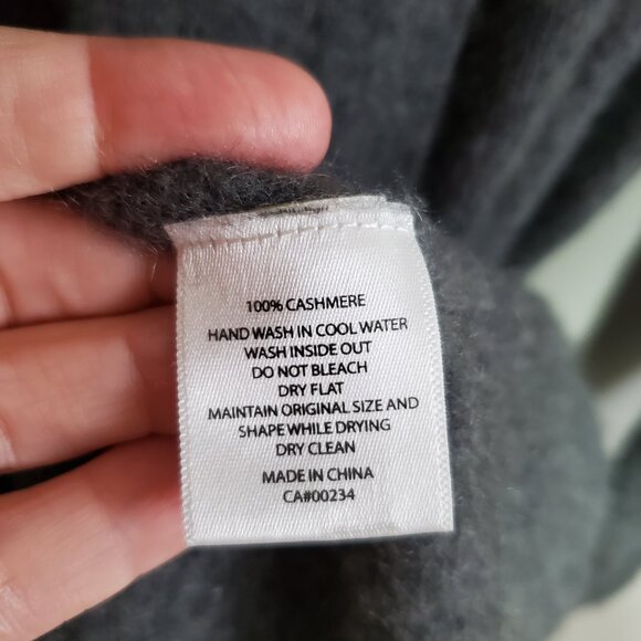 HUDSON NORTH 100% Cashmere Robe Cardigan Sweater Tie Waist Grey Women's Medium - Picture 10 of 14